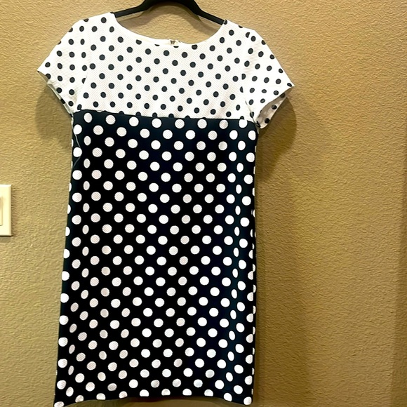 Small RED by Saks Fifth Avenue dress with black and white polka dots. - Picture 1 of 3